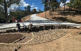building the mossy Boulder wall